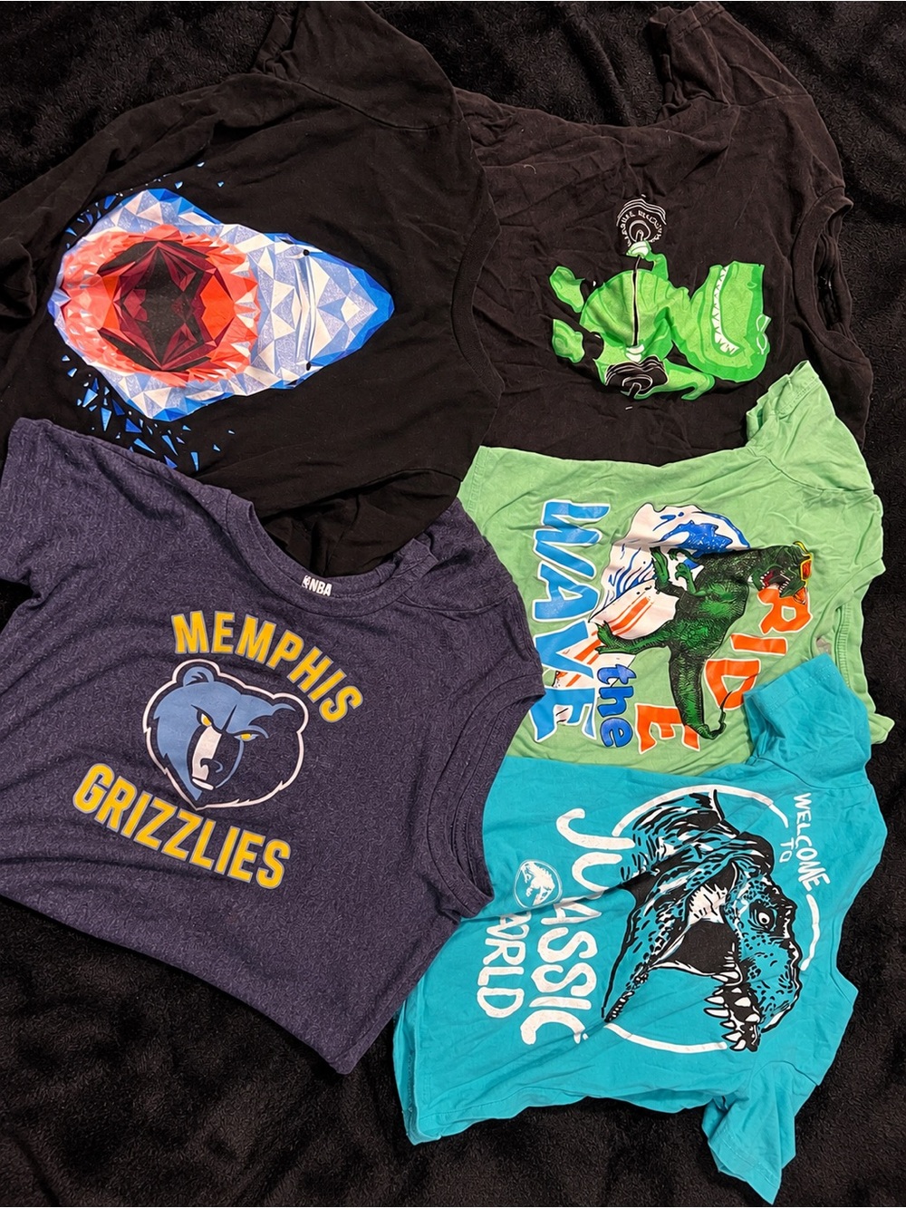 NBA Kids Graphic Tees - Black, Navy, Light Blue & Green